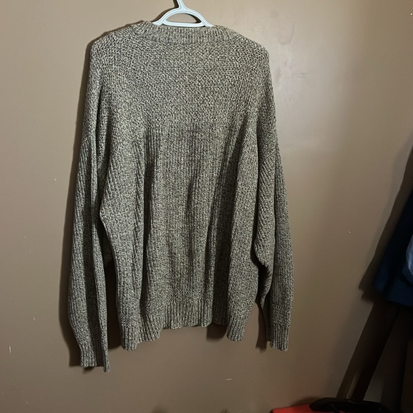 90’s sweater heathered brown 1/4 button - Picture 4 of 4